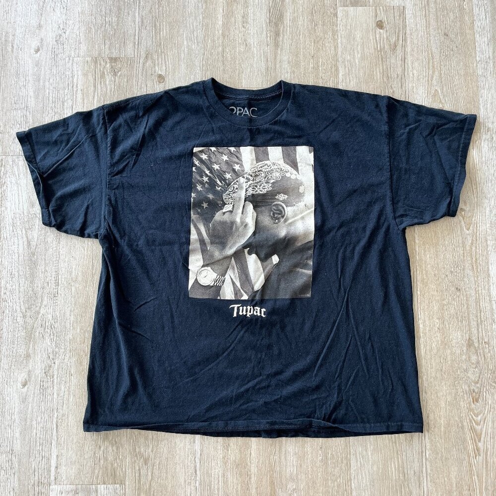 Unisex 2Pac Tupac Black Short Sleeve Tshirt - 3X
